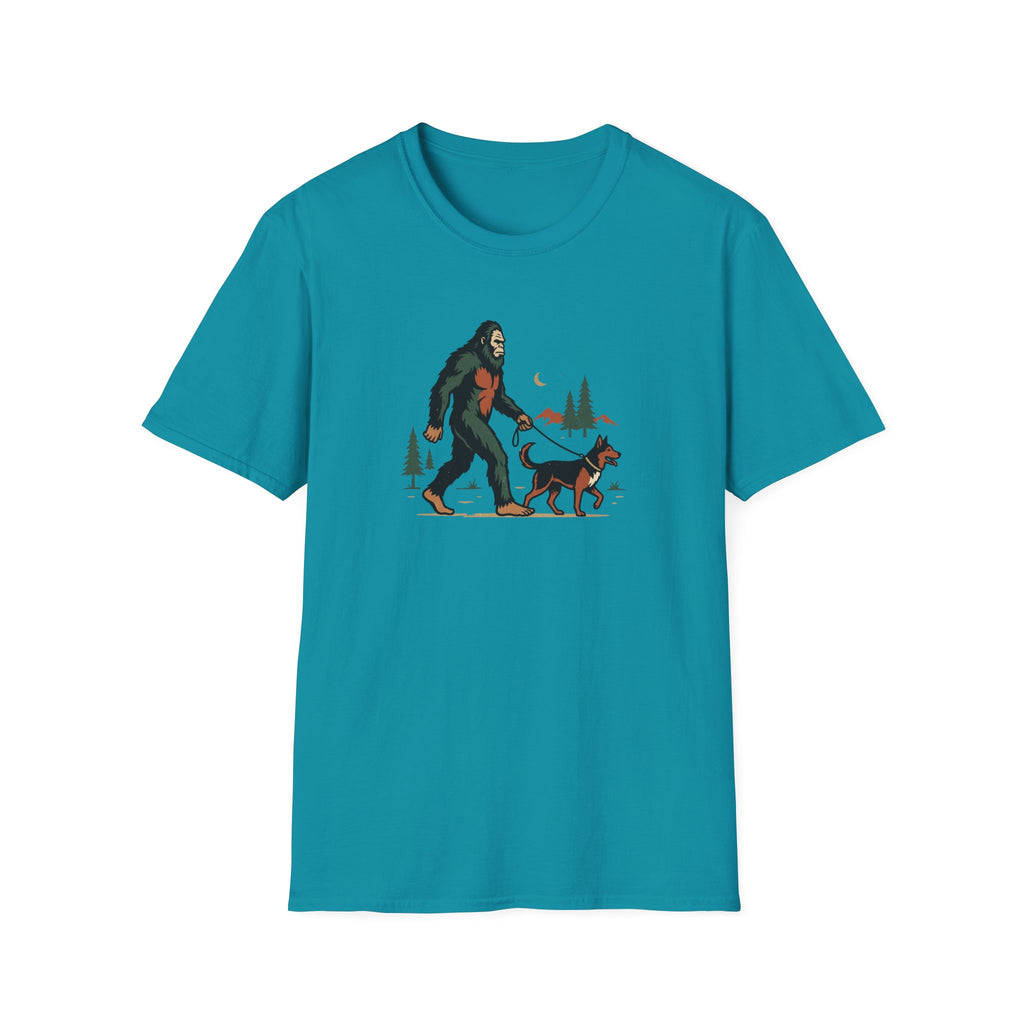 Bigfoot Walking His Dog T-Shirt