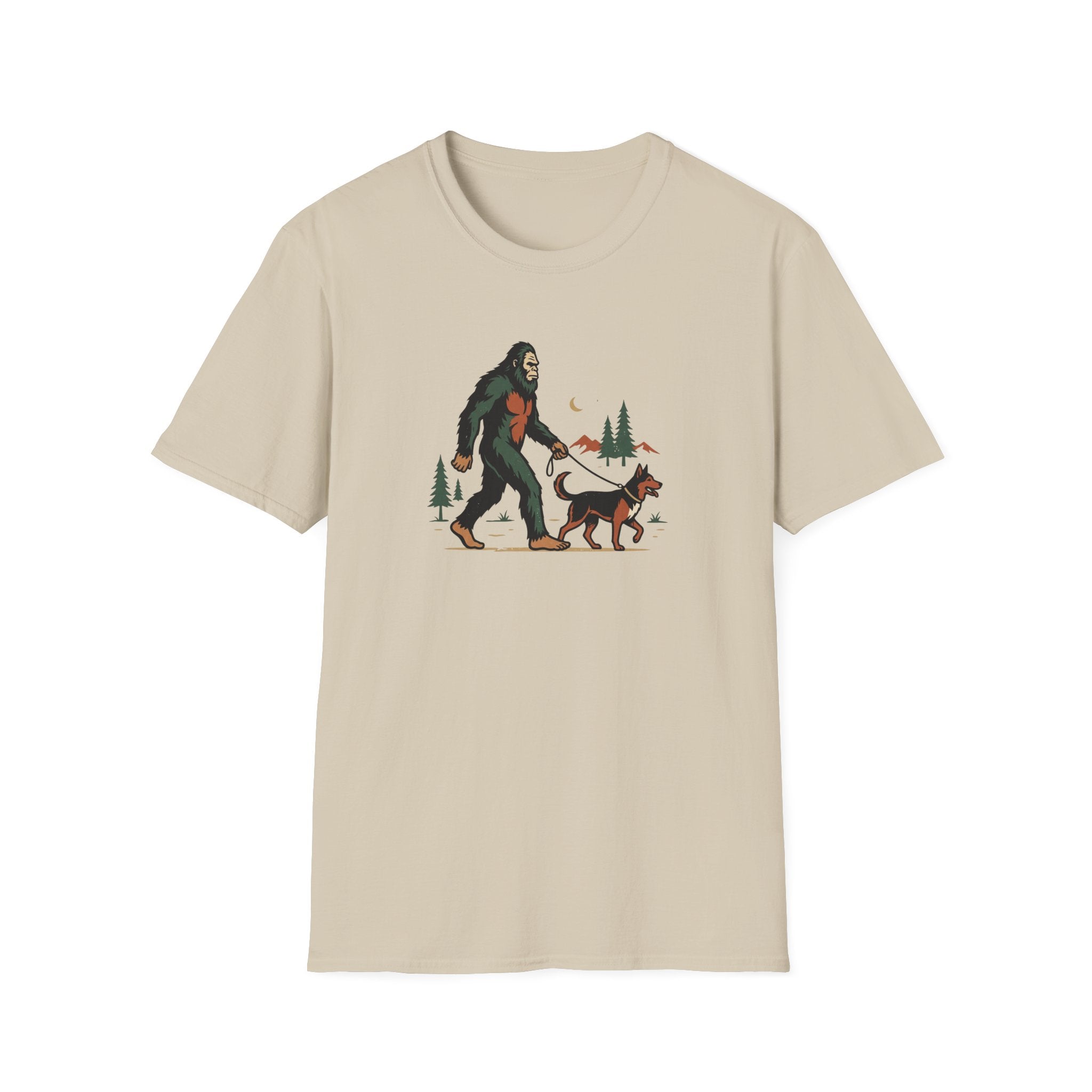 Bigfoot Walking His Dog T-Shirt