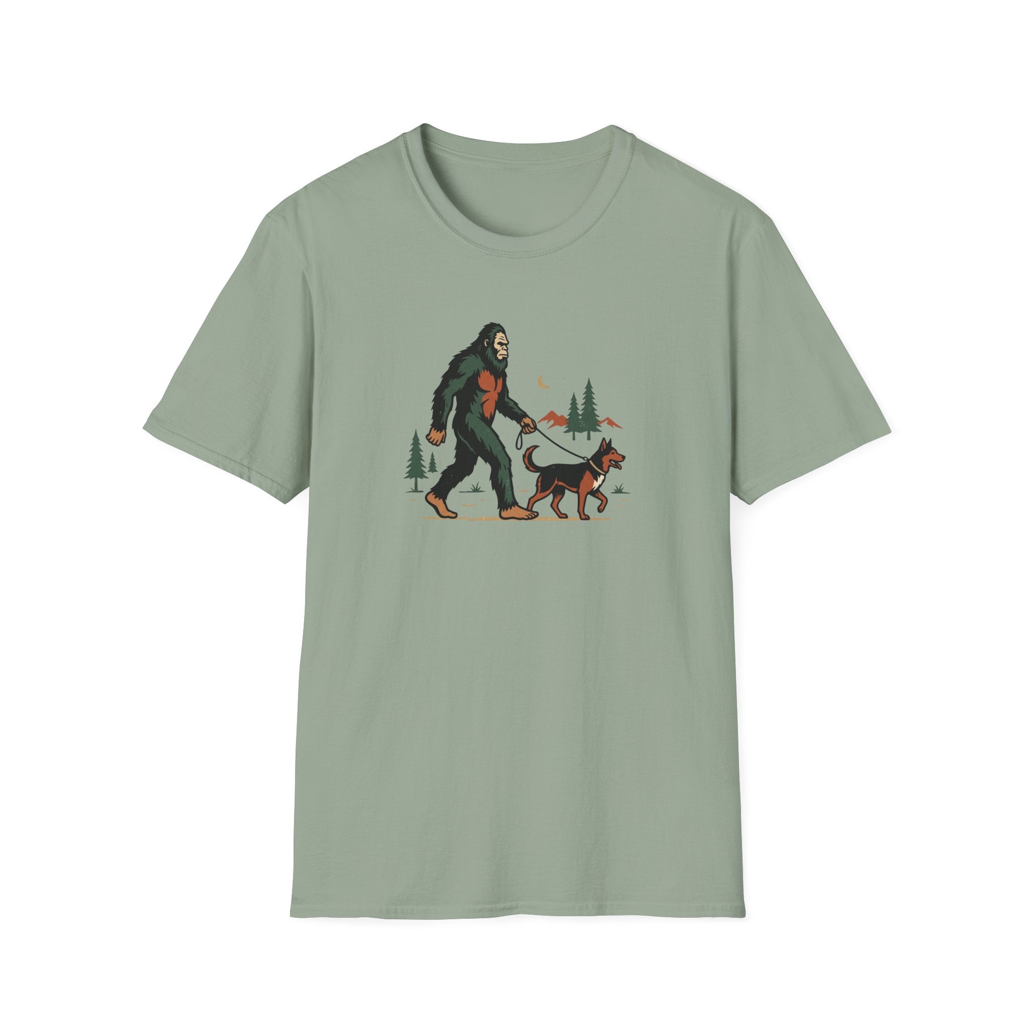 Bigfoot Walking His Dog T-Shirt