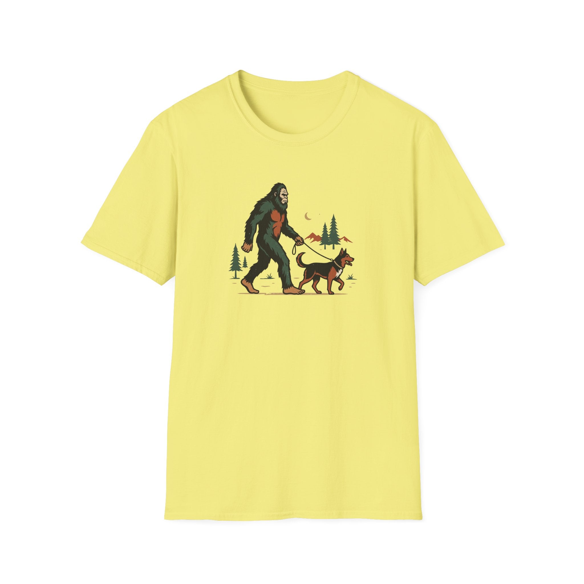 Bigfoot Walking His Dog T-Shirt