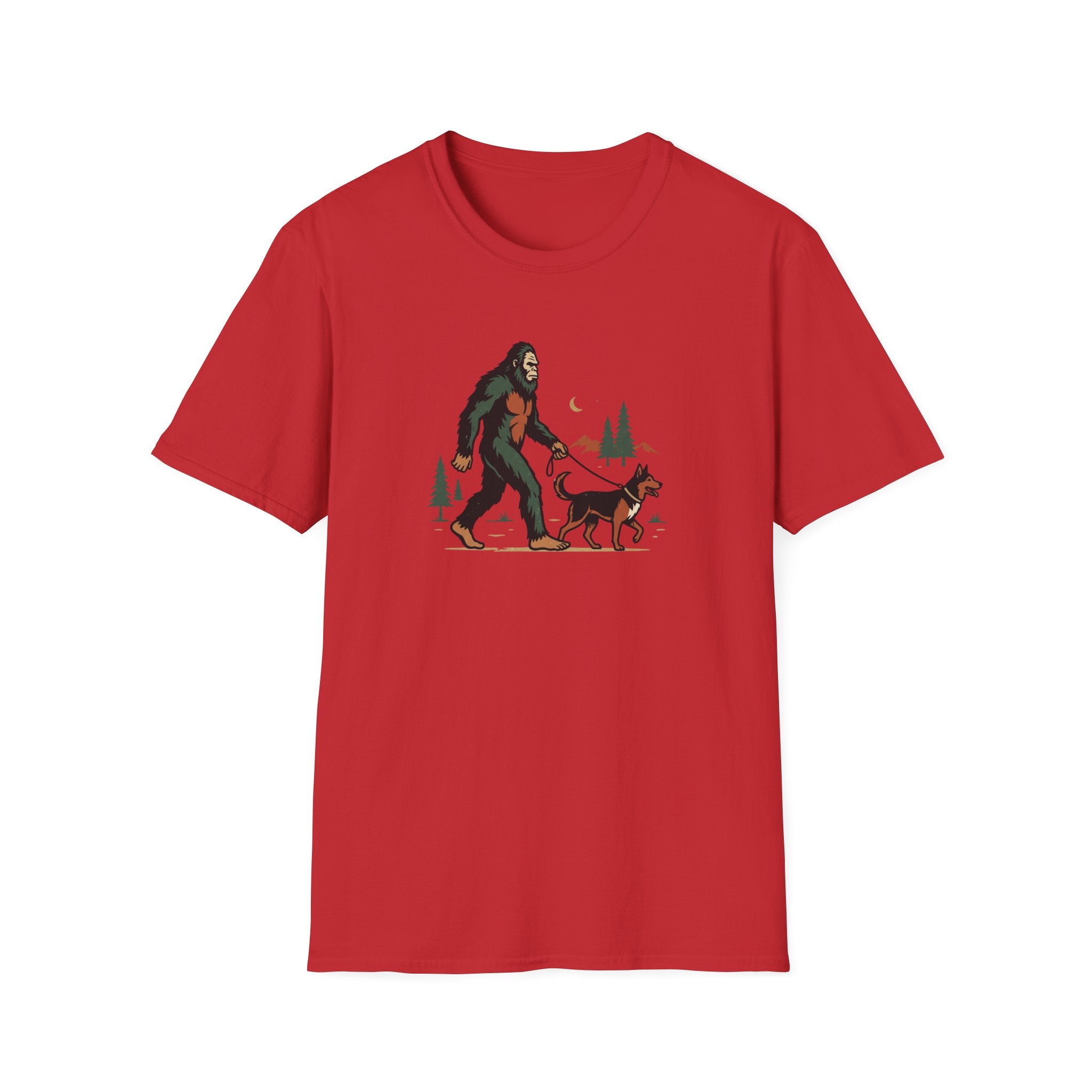 Bigfoot Walking His Dog T-Shirt